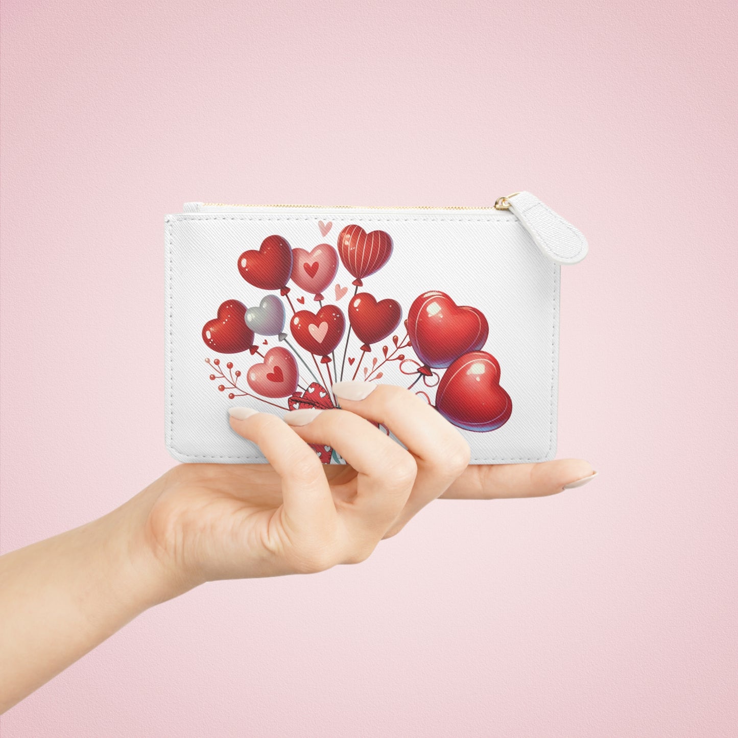 Red Hearts Balloons, Mini Clutch Bag