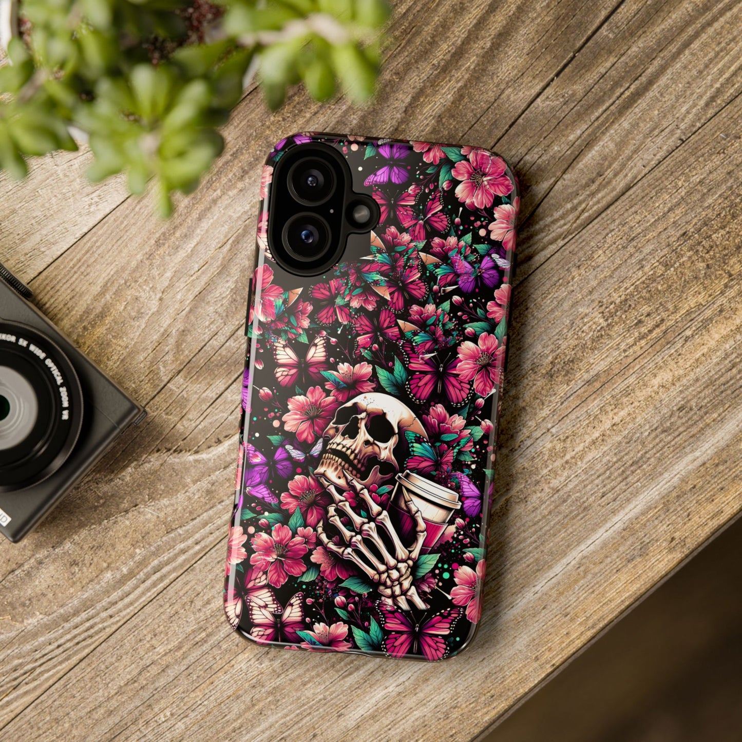 Skull, Flowers and Butterflies