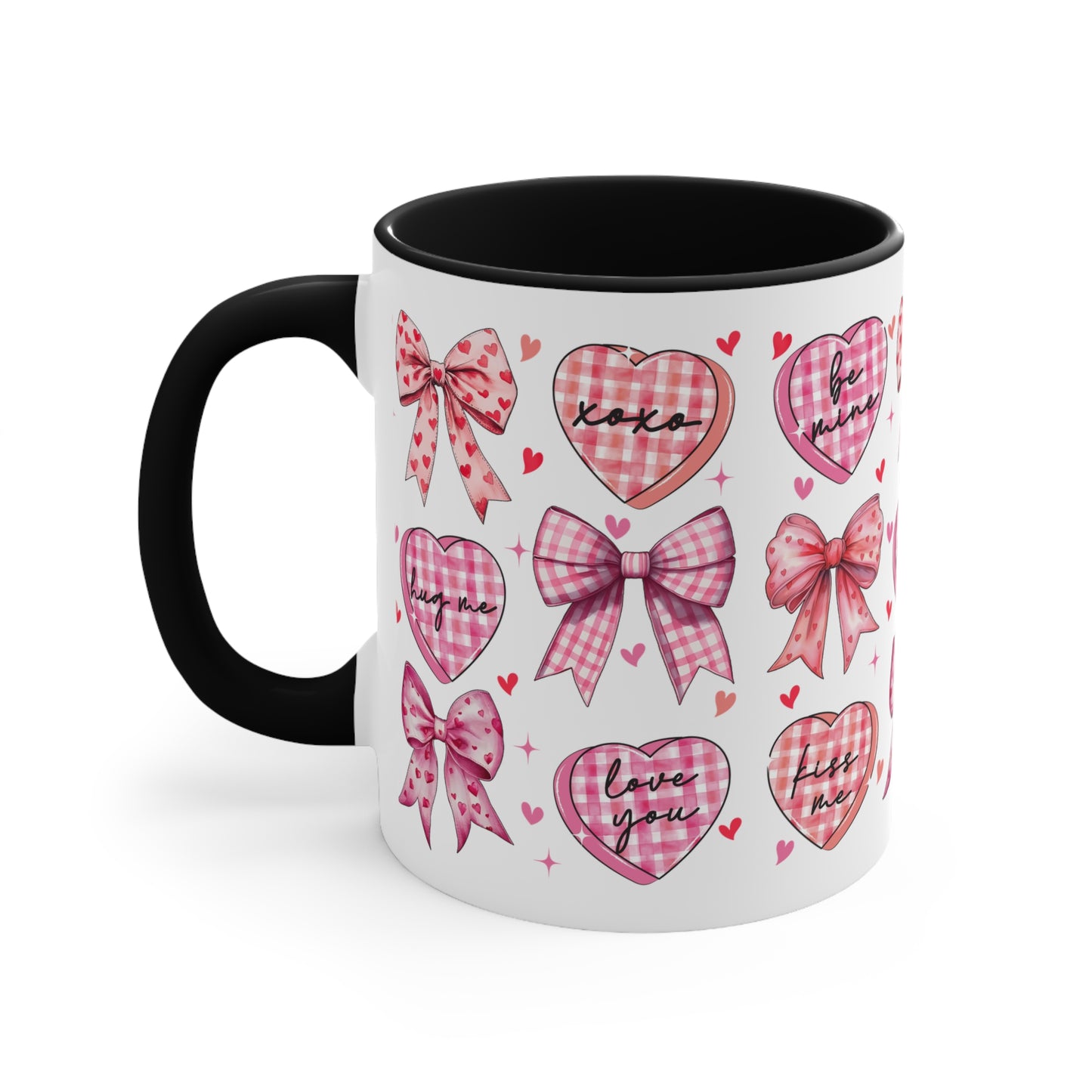 V-Day Colorful Accent Mugs, 11oz