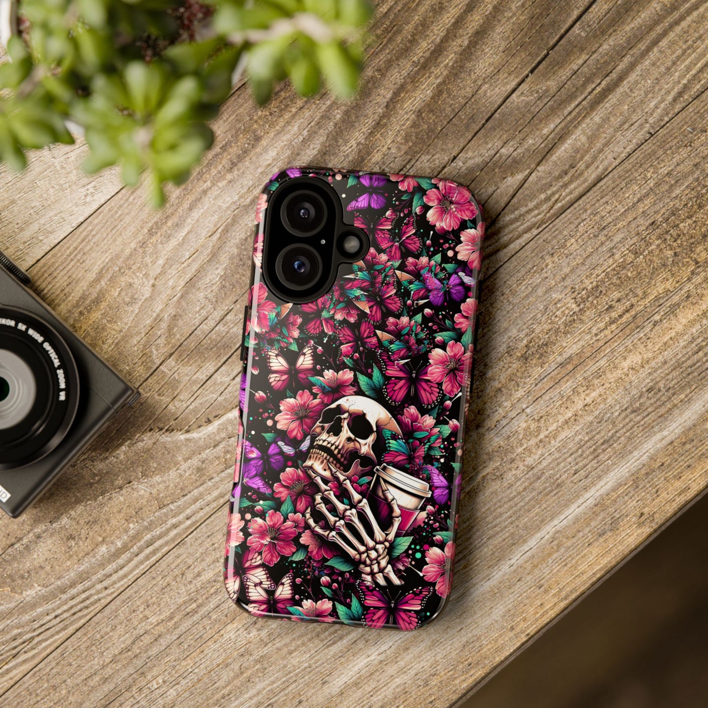 Skull, Flowers and Butterflies