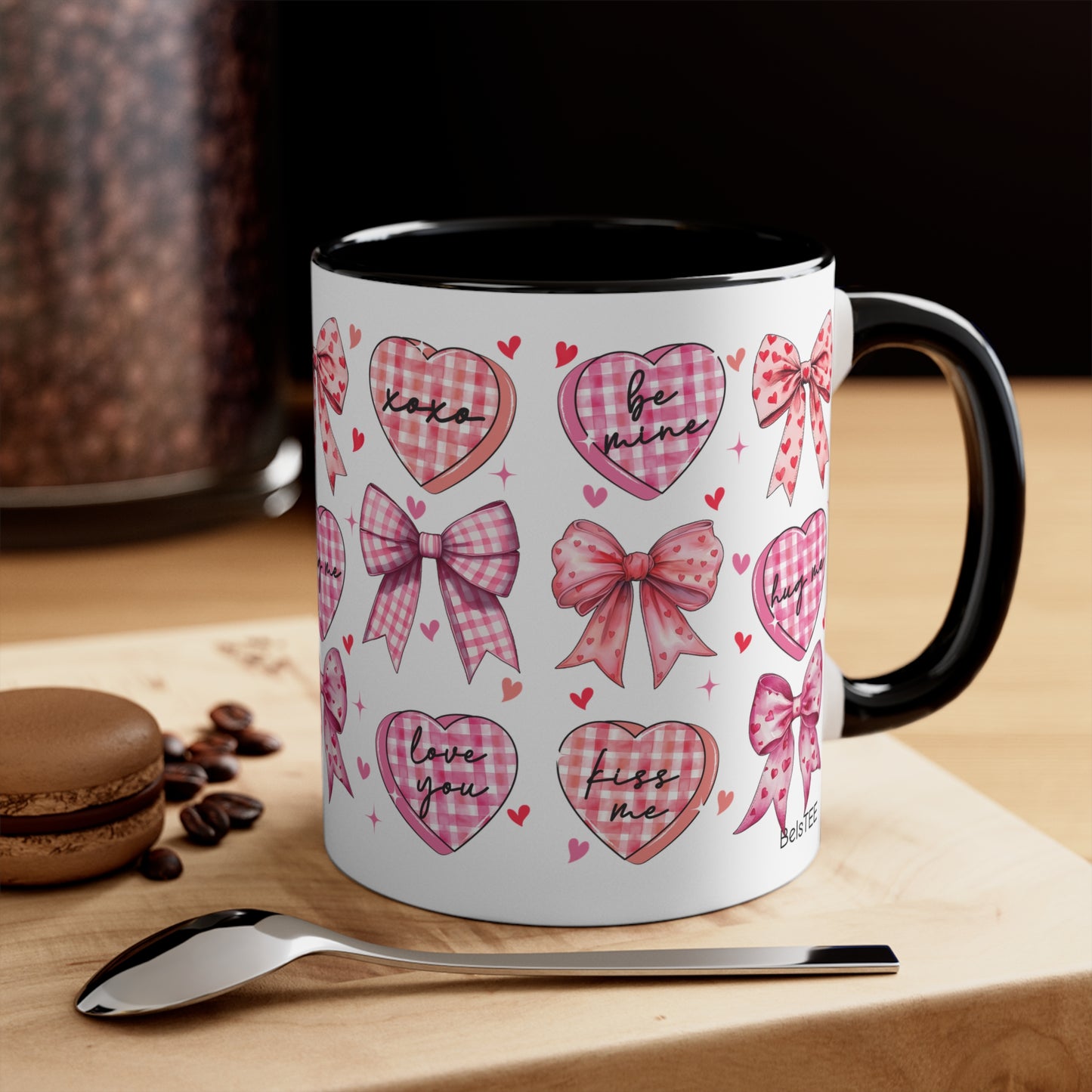 V-Day Colorful Accent Mugs, 11oz