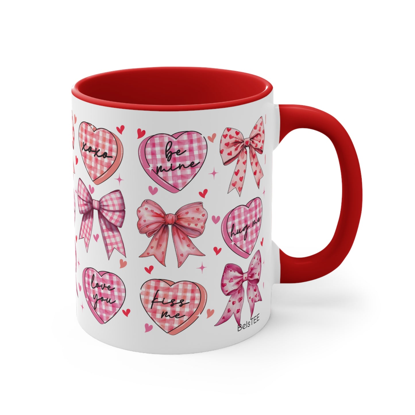 V-Day Colorful Accent Mugs, 11oz