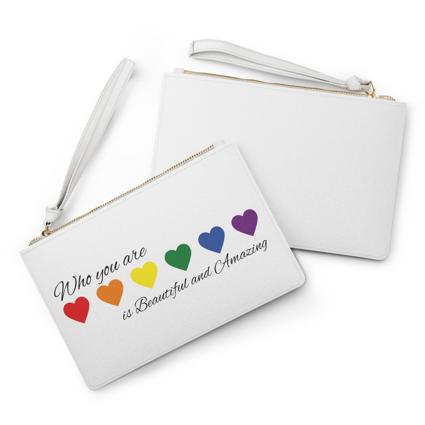 Rainbow heart Clutch Bag