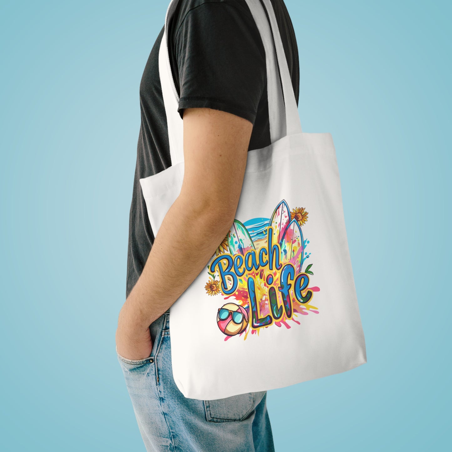 Beach Life Cotton Tote Bag