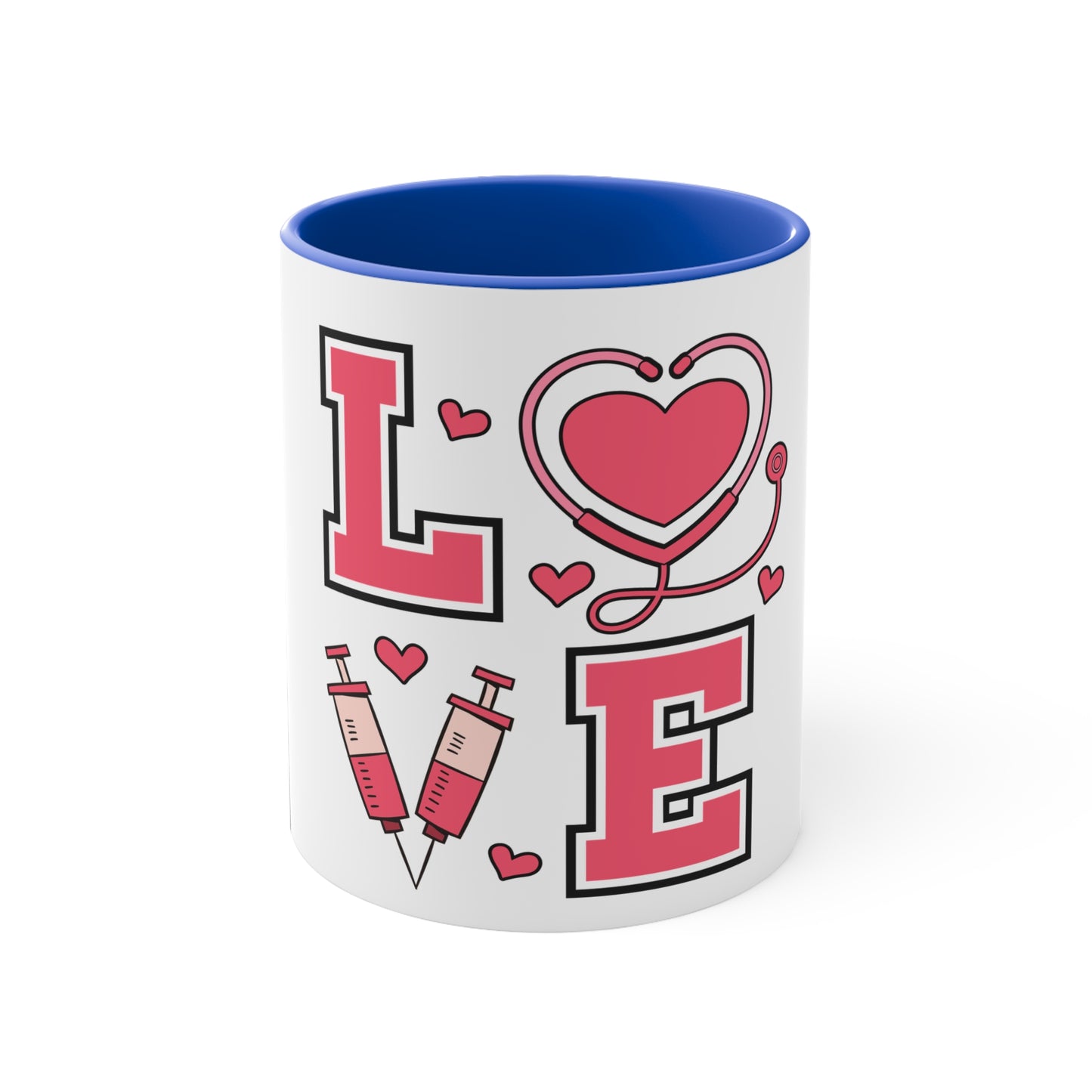 LOVE, Colorful Accent Mugs, 11oz