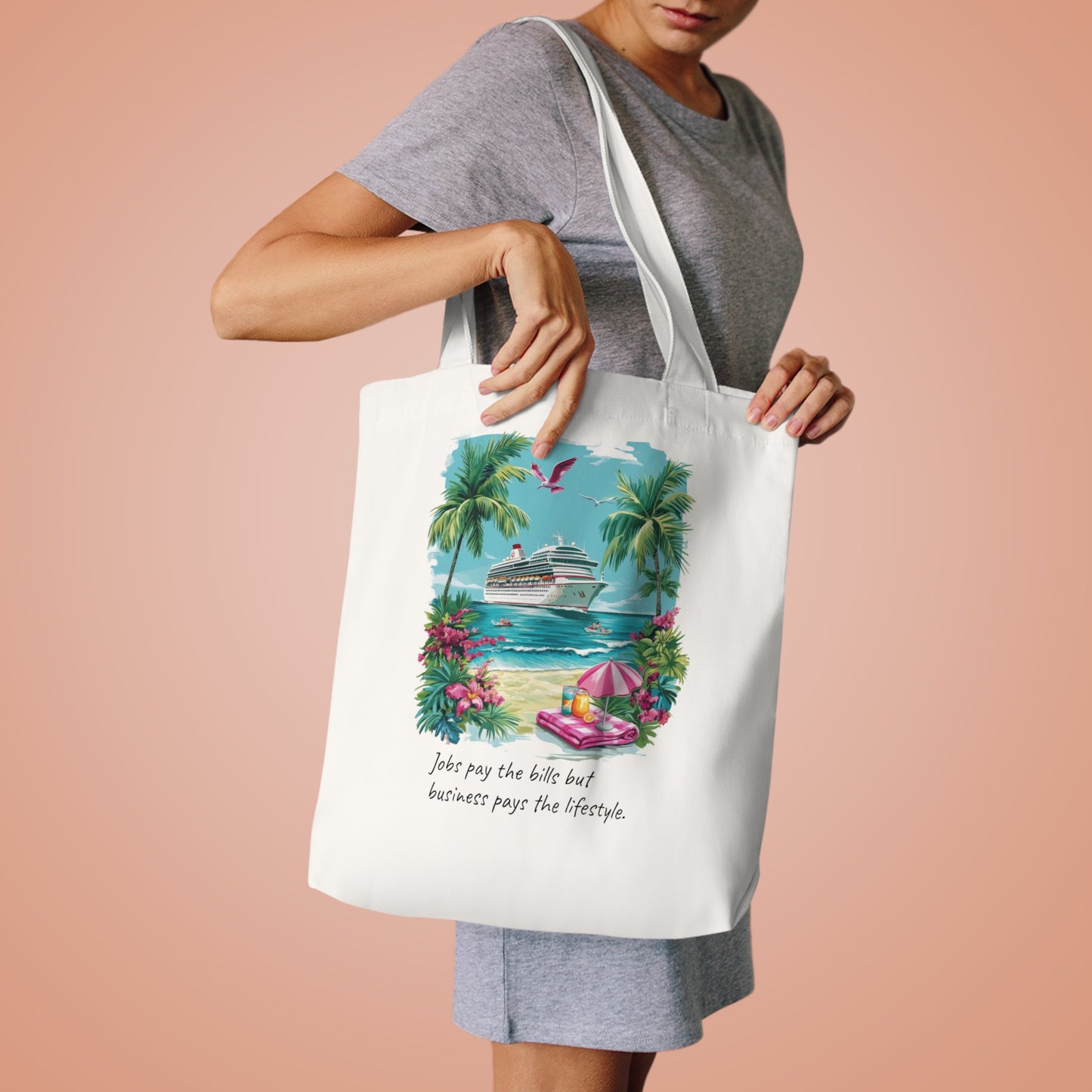 Cruise Ship Cotton Tote Bag