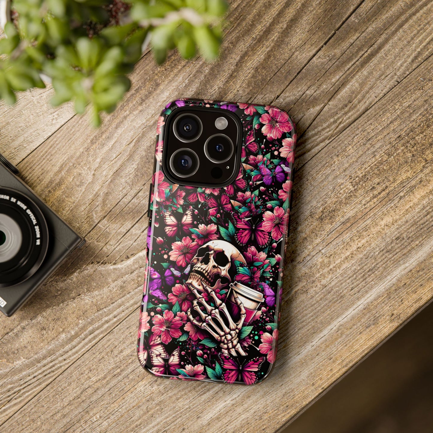 Skull, Flowers and Butterflies