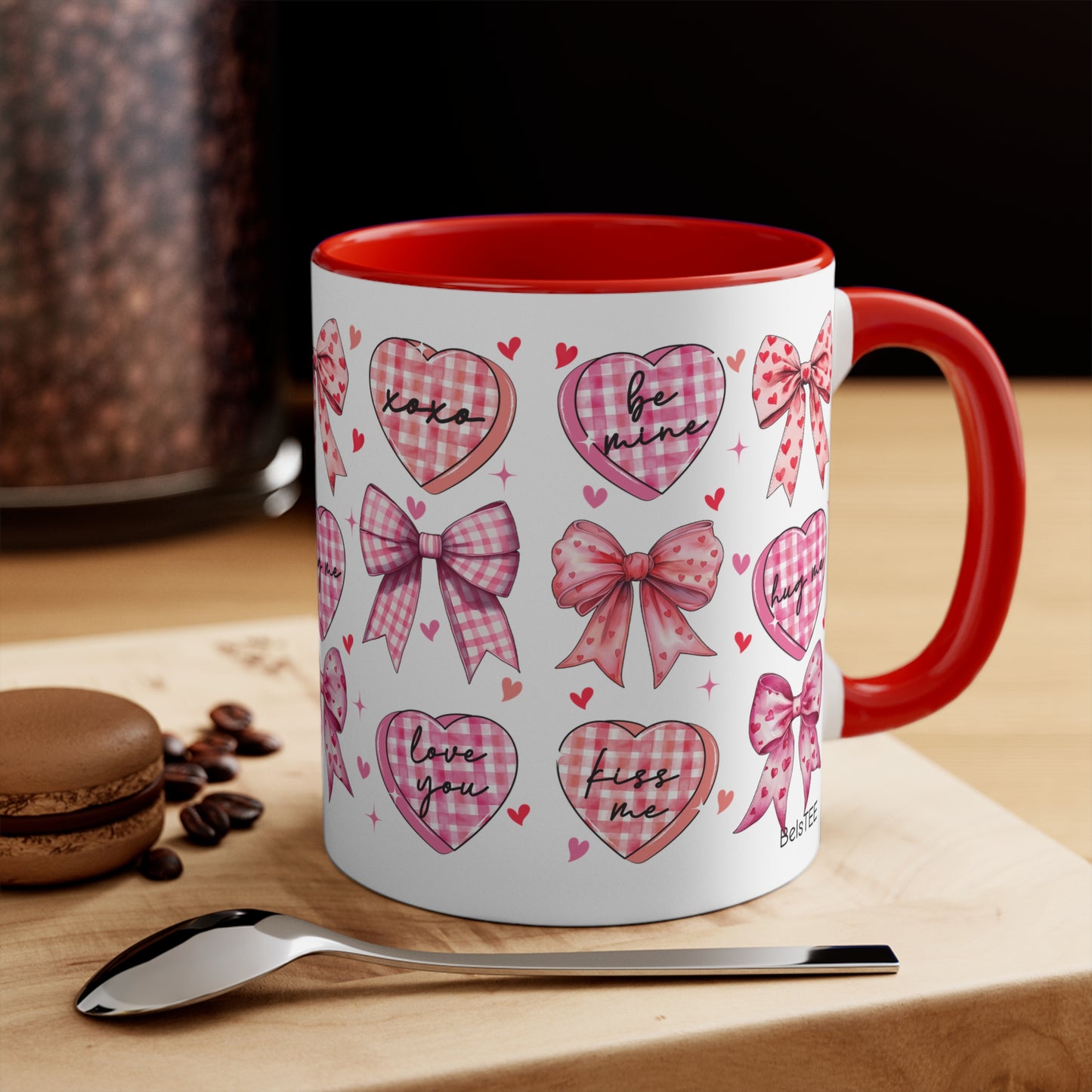 V-Day Colorful Accent Mugs, 11oz