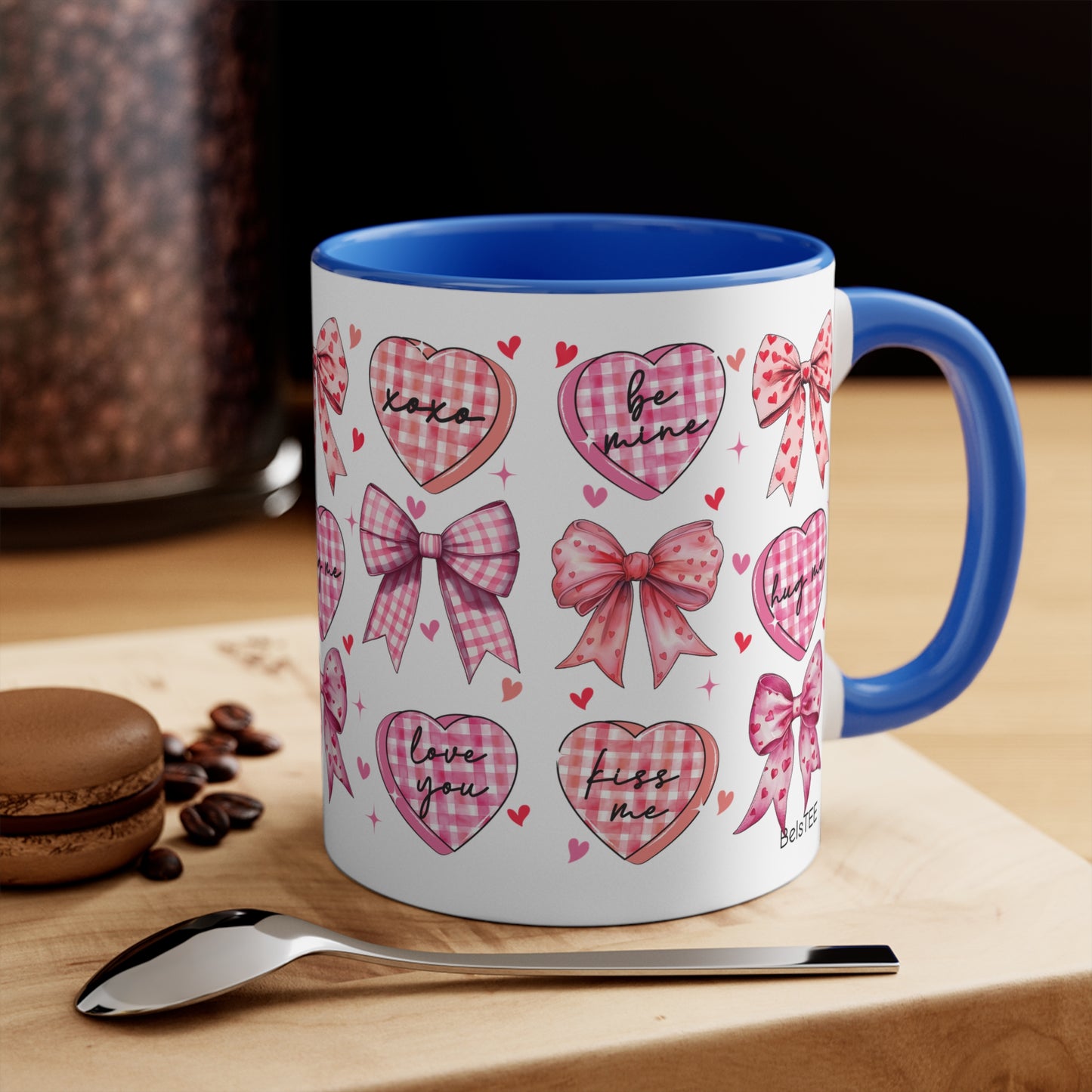 V-Day Colorful Accent Mugs, 11oz