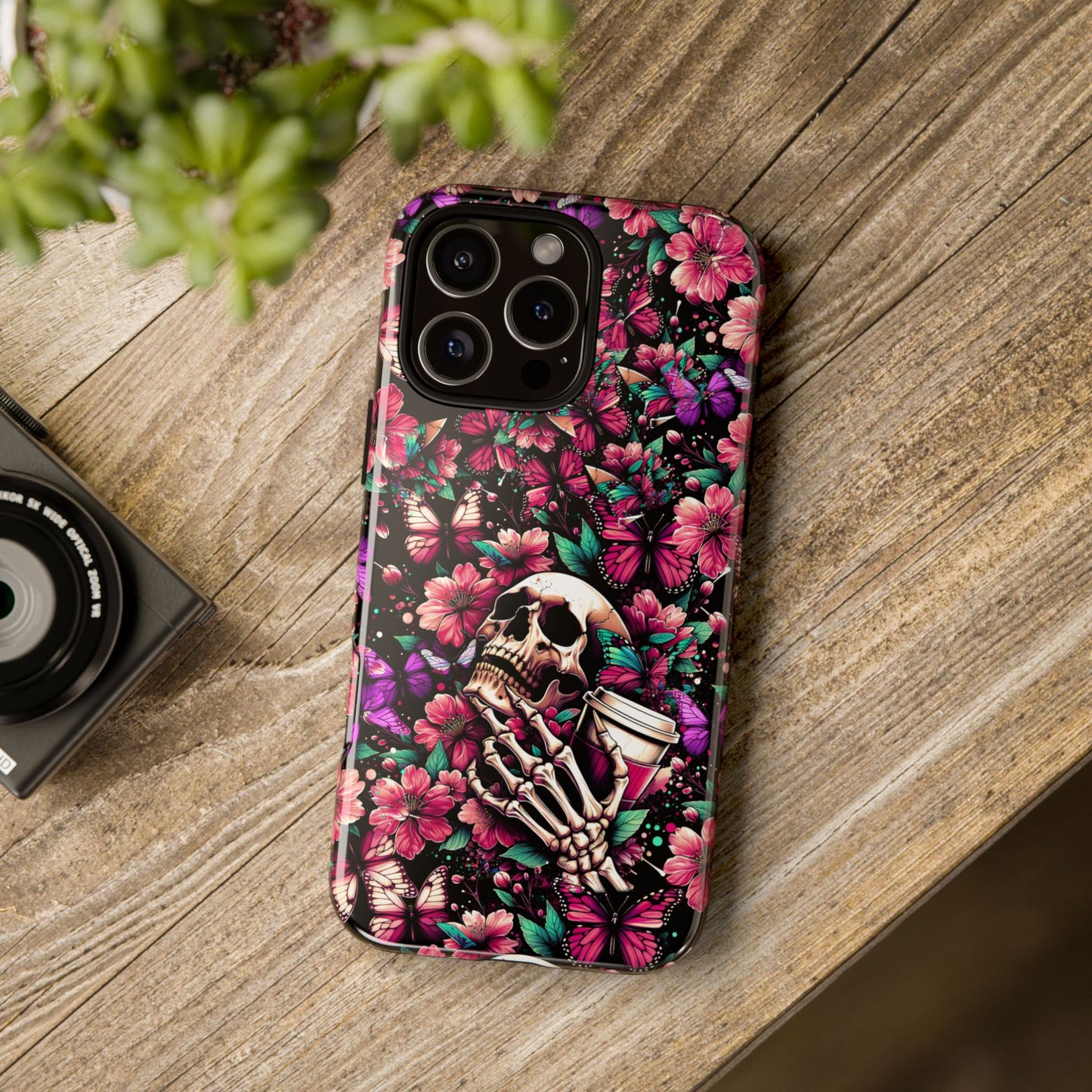 Skull, Flowers and Butterflies