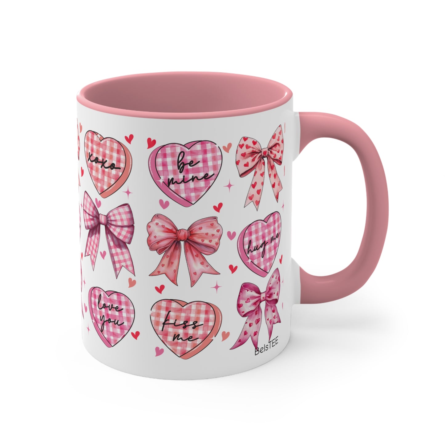 V-Day Colorful Accent Mugs, 11oz