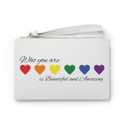 Rainbow heart Clutch Bag