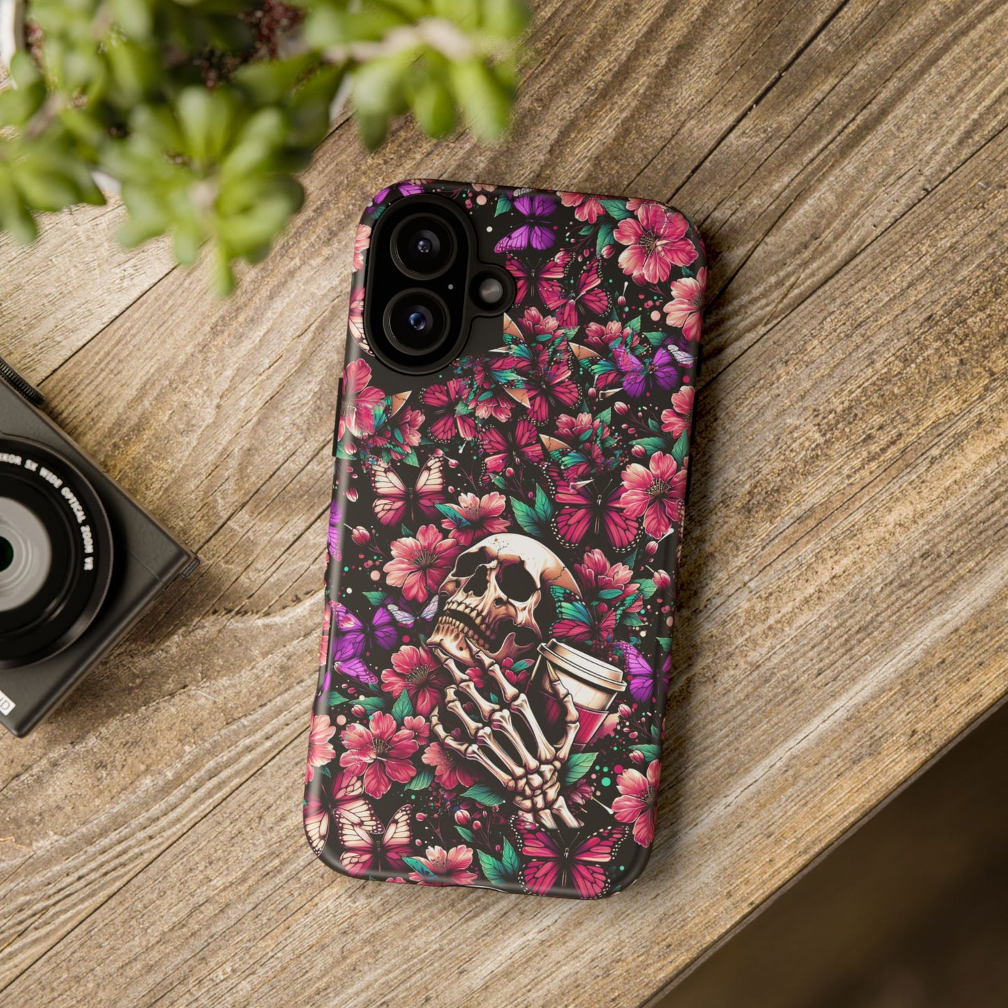 Skull, Flowers and Butterflies