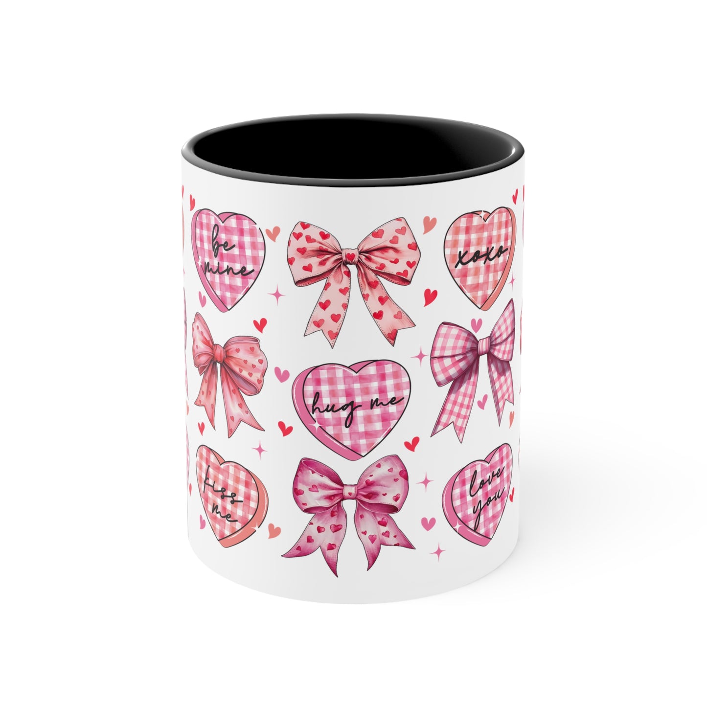 V-Day Colorful Accent Mugs, 11oz