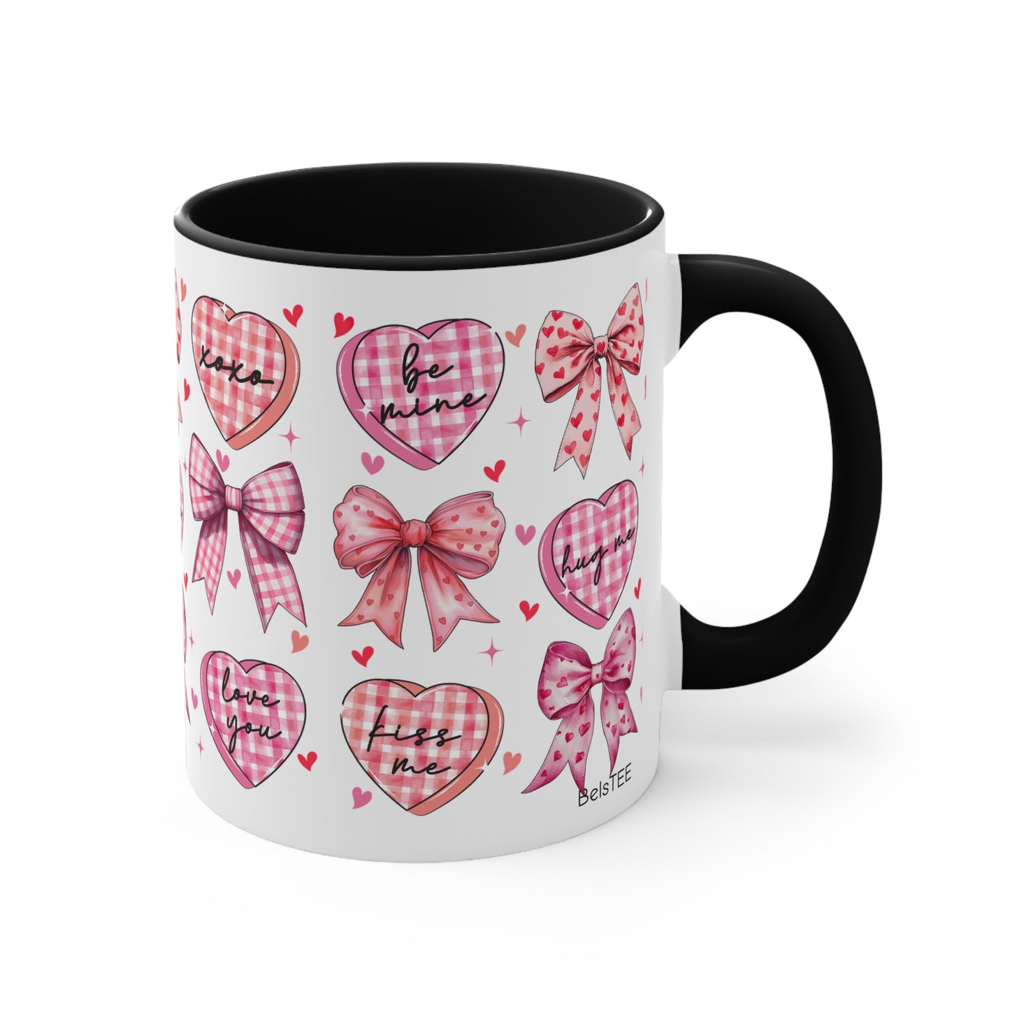 V-Day Colorful Accent Mugs, 11oz